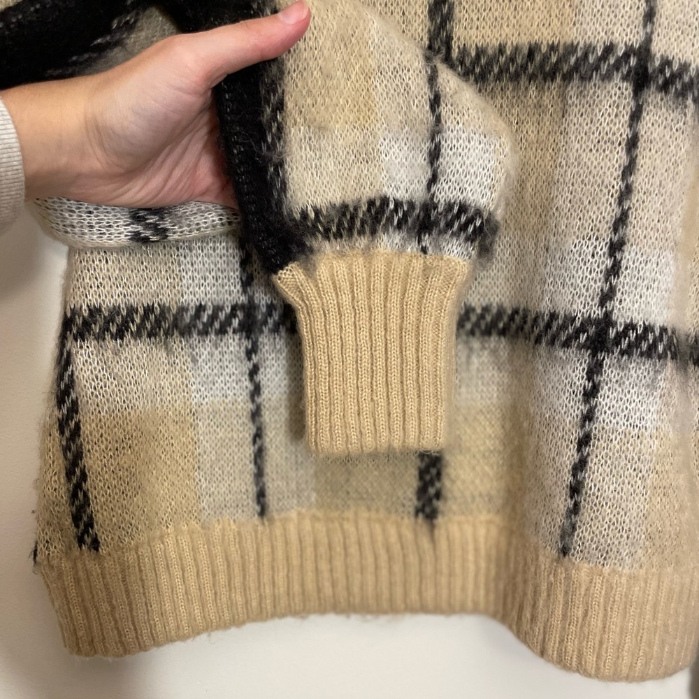 Lola’s Room plaid fuzzy sweater - Picture 6 of 6